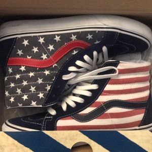 Patriotic sk8 hi vans